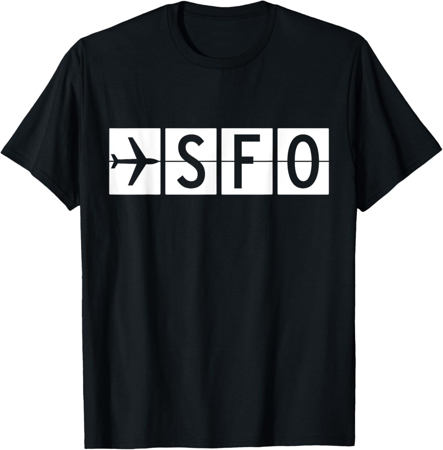 SFO San Francisco California Airport T-Shirt - T-Shirt | Black