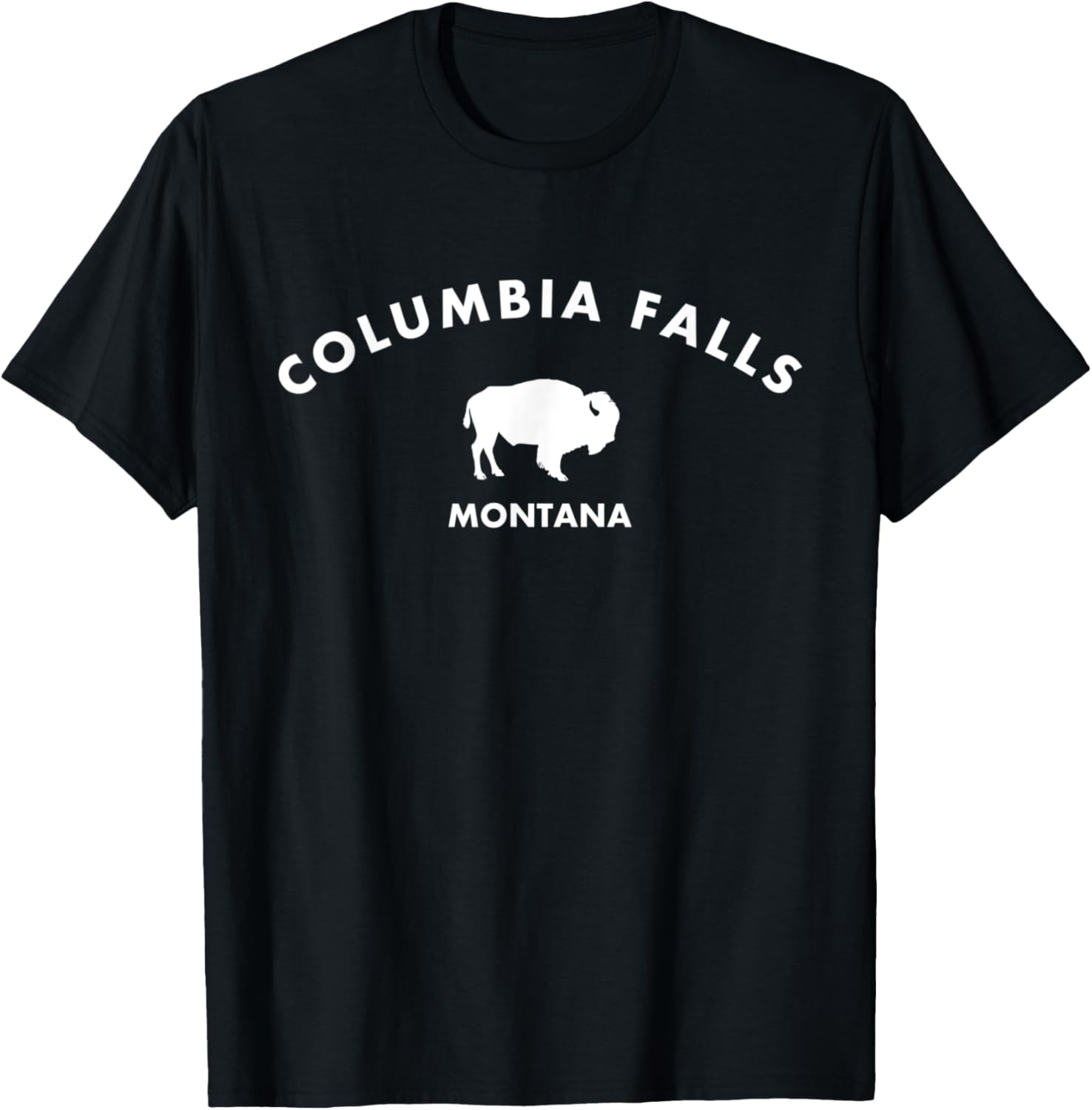 Columbia Falls Montana Buffalo - Big Sky Country Bison USA T-Shirt - T-Shirt | Black