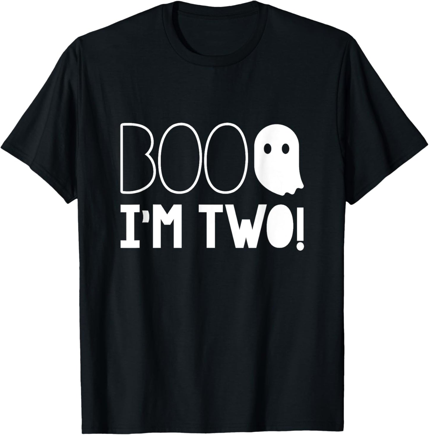 2nd Birthday Two Year Old Boo I'm Two! Halloween Ghost T-Shirt - T-Shirt | Black