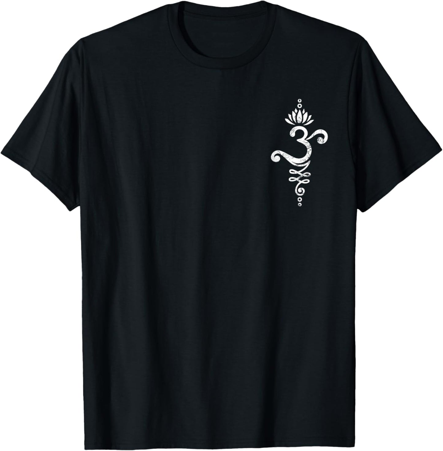 Om Mantra Yoga Symbol Lotus Flower Unalome Ornament Buddhism T-Shirt - T-Shirt | Black