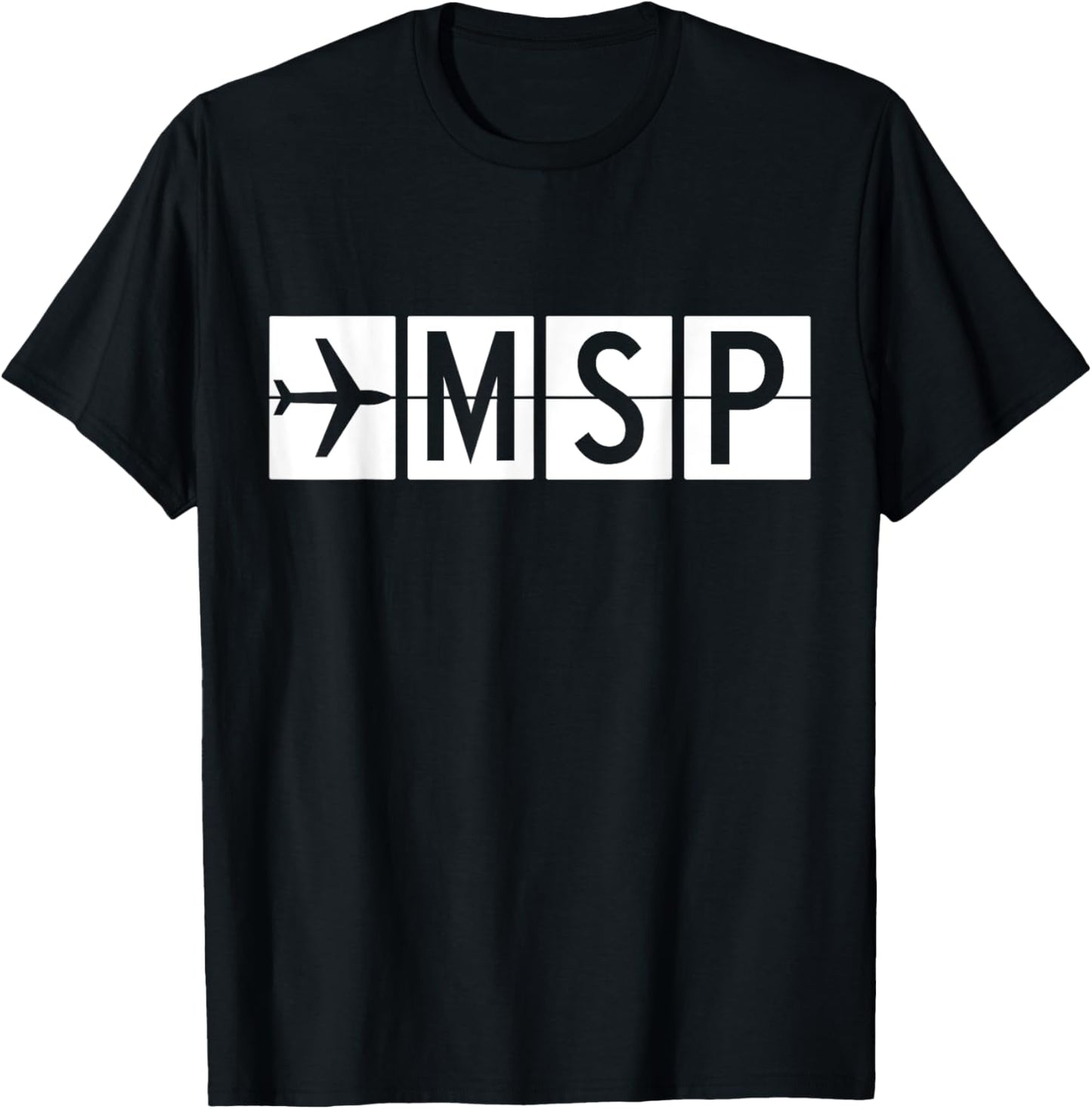 MSP Minneapolis Saint Paul Minnesota Airport T-Shirt - T-Shirt | Black