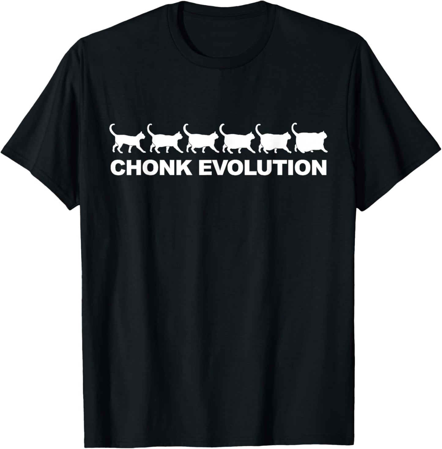 Funny Chonkers chunky cat Chonk Cat Evolution Men Women T-Shirt - T-Shirt | Black