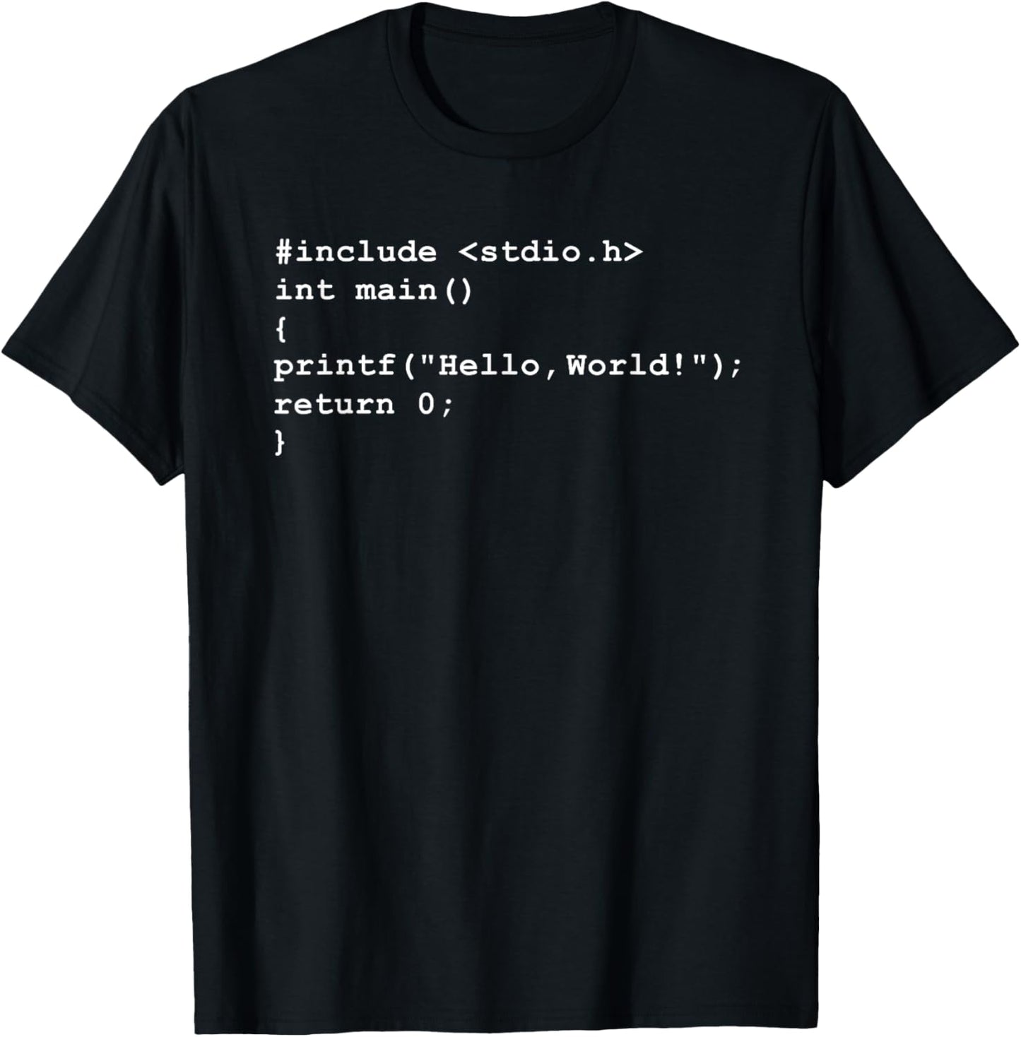 Computer Programmer Coding Software Designs Hello World C Programming - Black, Small, -Adults T-Shirt - T-Shirt | Black