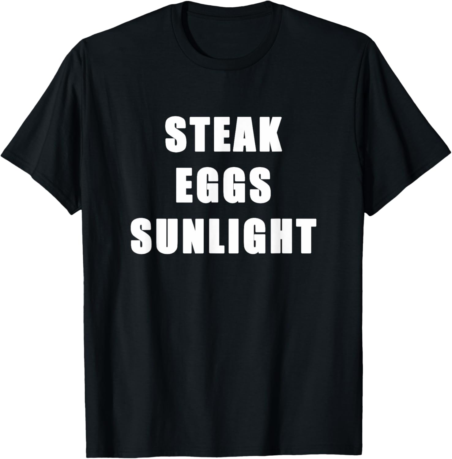 Steak Eggs Sunlight Healthy Lifestyle and Diet Ingredients T-Shirt - T-Shirt | Black