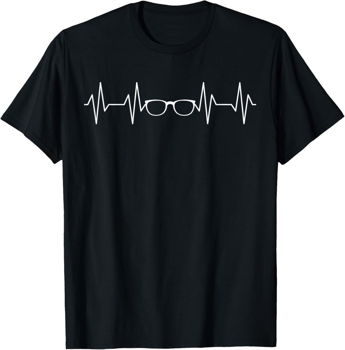 Eyeglass Heartbeat Optician Eye Doctor Ophthalmology T-Shirt - T-Shirt | Black