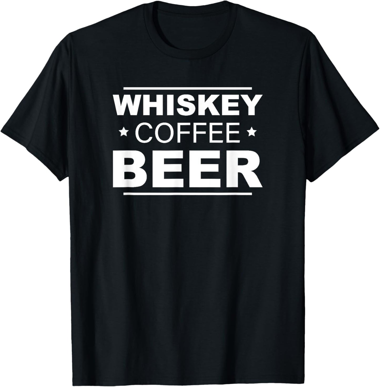 Whiskey Coffee Beer T-Shirt - T-Shirt | Black
