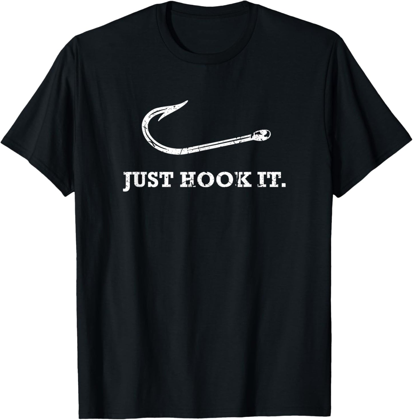 Just Hook It Fishing Lover Fish Hook Design T-Shirt - T-Shirt | Black
