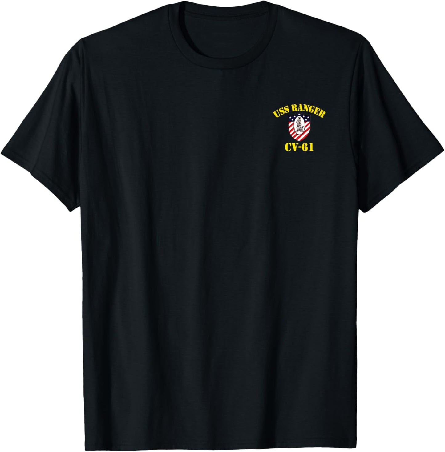 USS Ranger CV-61 Veteran Shirt Patriotic Veterans Day Dad Men T-Shirt - T-Shirt | Black