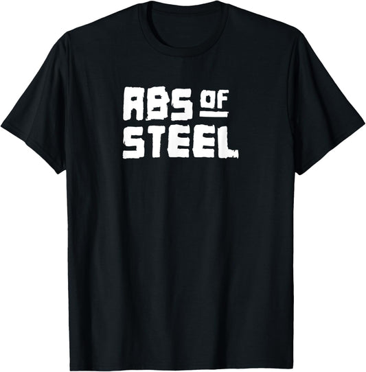 ABS OF STEEL Gym Fitness Workout Bodybuilding Motivate G479 T-Shirt - T-Shirt | Black