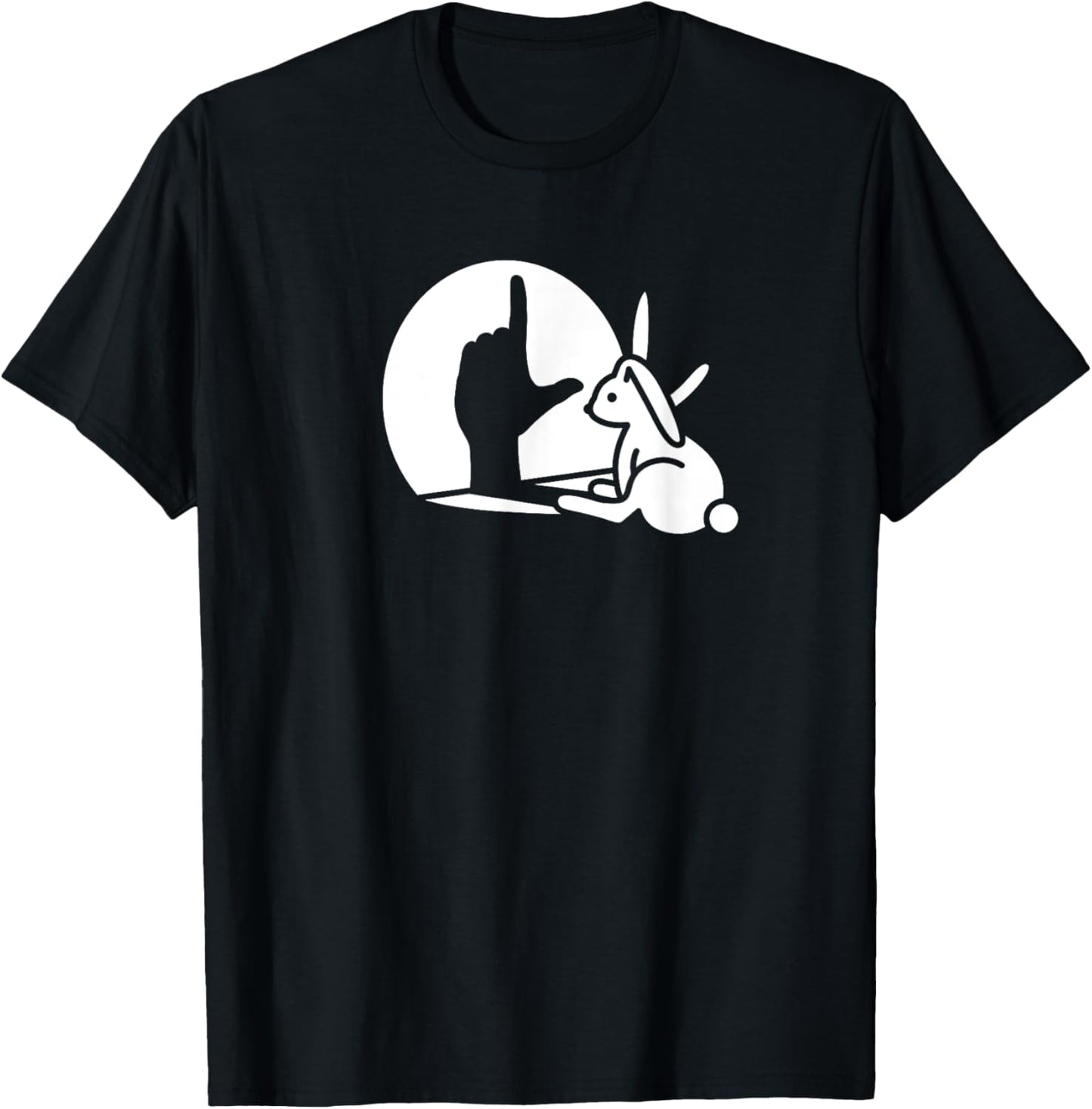 Loser funny Rabbit shadow hand sign language bunny humor T-Shirt - T-Shirt | Black