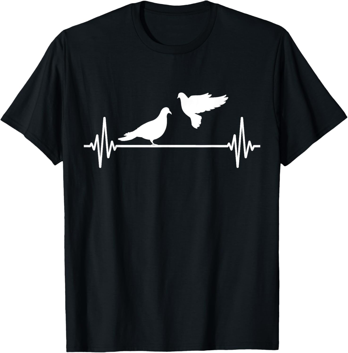 Pigeon Love Pigeons Motif Dovecote Funny T-Shirt - T-Shirt | Black