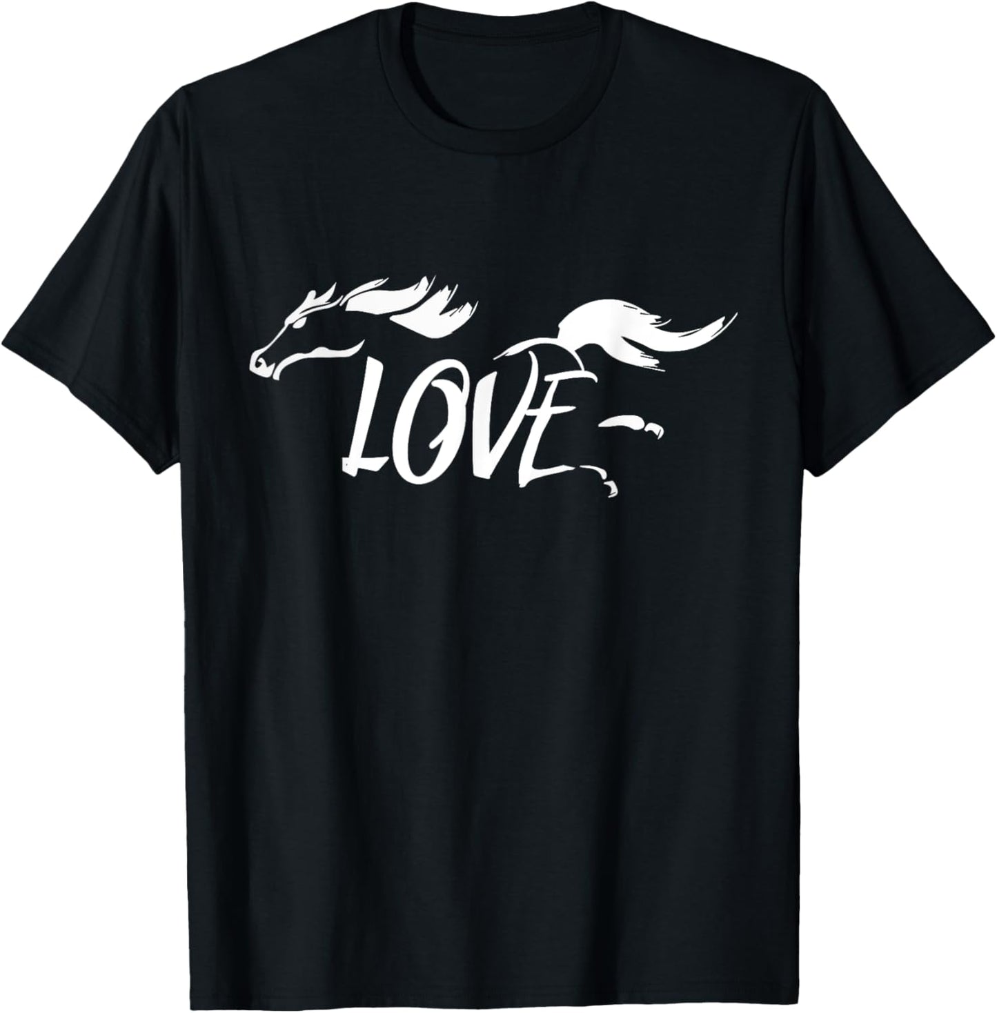Love Horses Gifts For Horse Lovers Girls Women T-Shirt - T-Shirt | Black