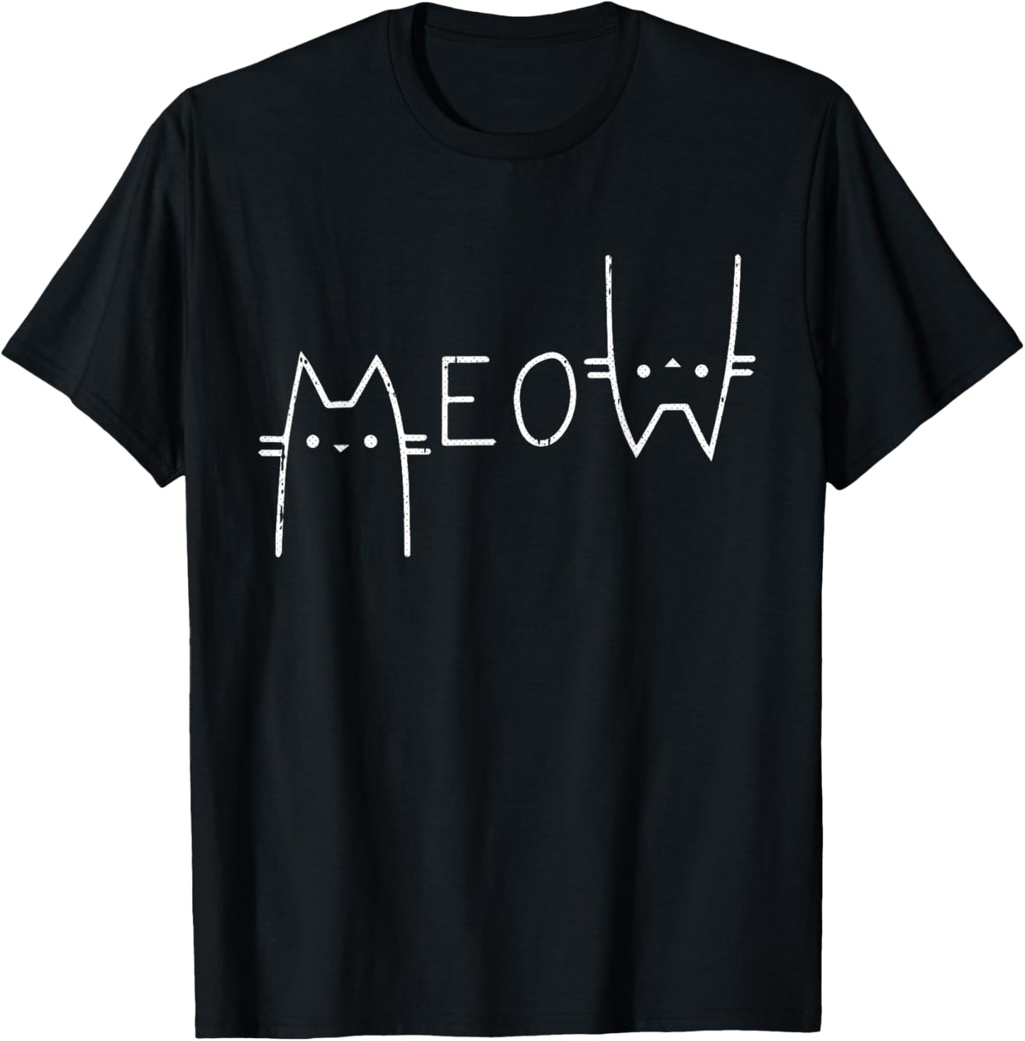 Meow Cat Lazy Halloween Costume Kawaii Kitten Kitty T-Shirt - T-Shirt | Black