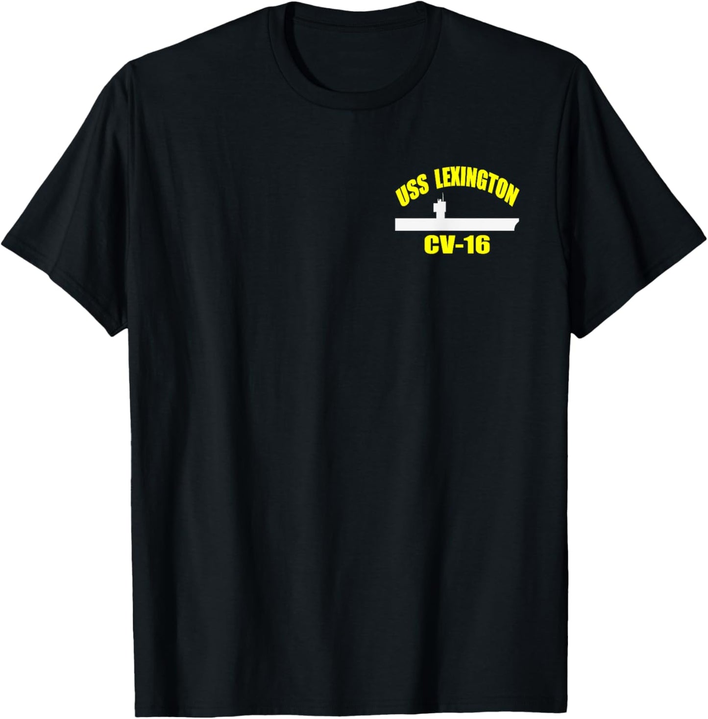 USS Lexington CV-16 WW2 Aircraft Carrier Veteran Father Day T-Shirt - T-Shirt | Black