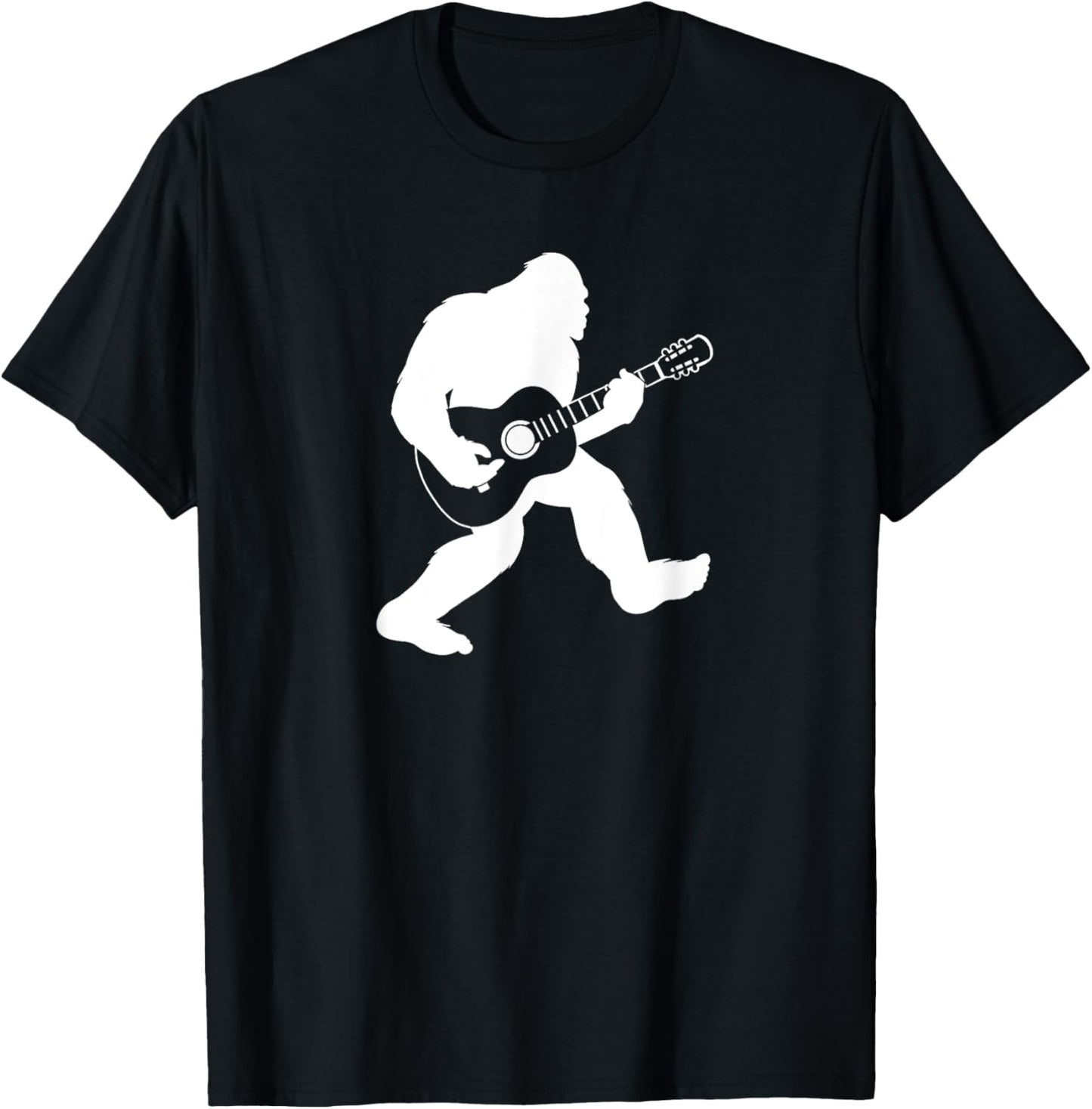 Bigfoot playing acoustic guitar T-Shirt - T-Shirt | Black
