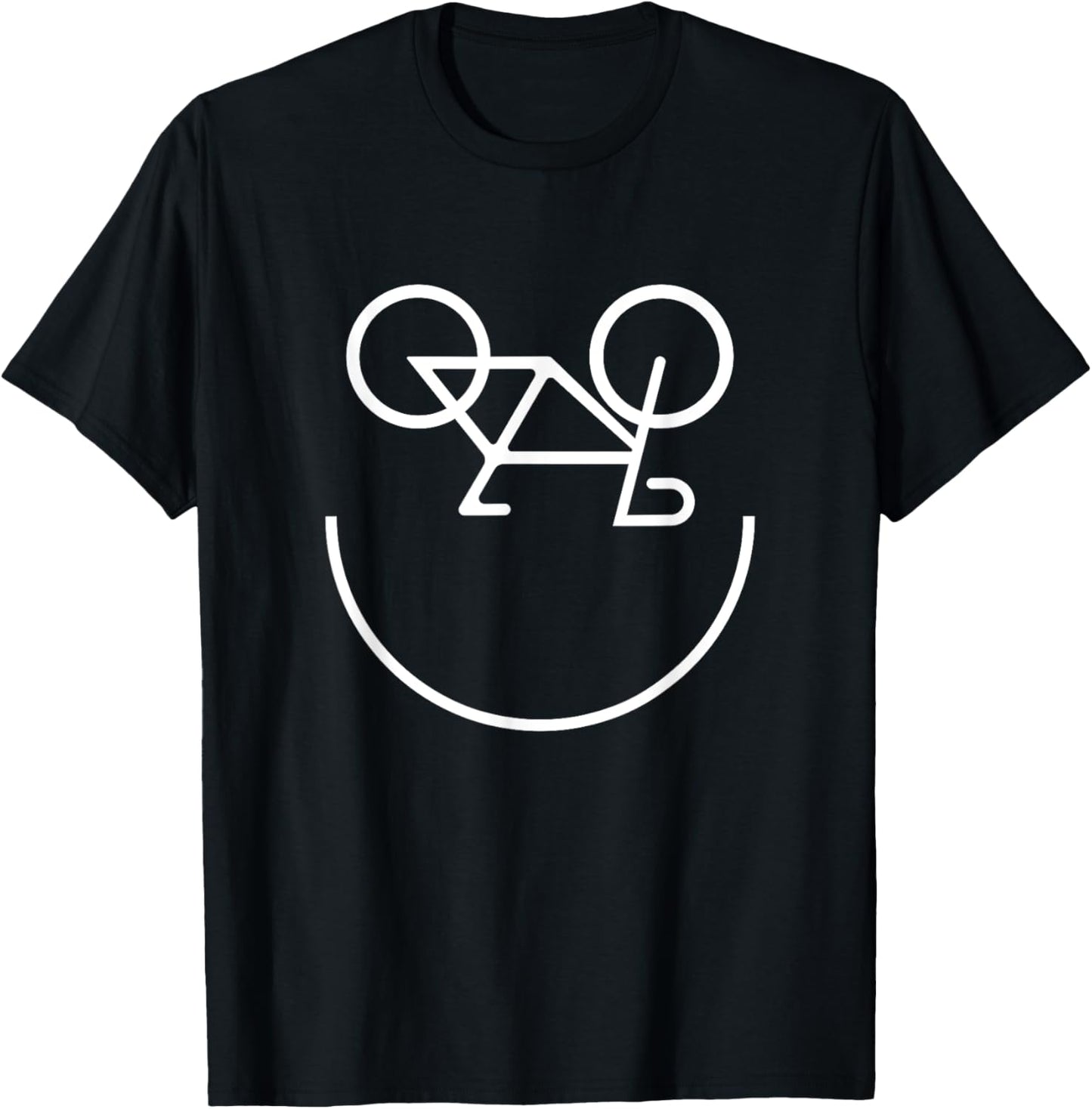 Smiling Bicycle Funny Cycling Bike Riding Rider Cyclist T-Shirt - T-Shirt | Black