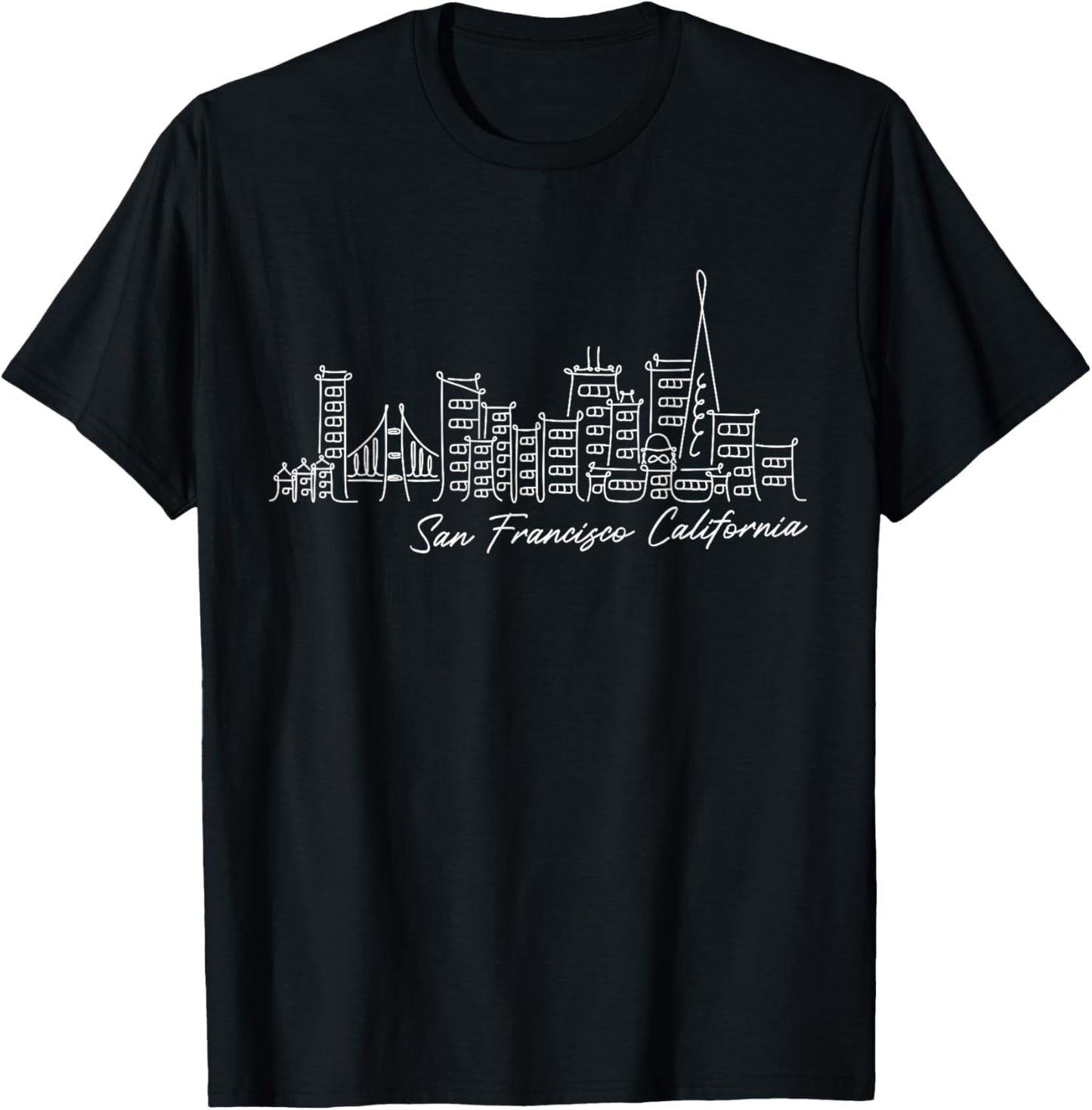 Signature San Francisco City Skyline - California Souvenir T-Shirt - T-Shirt | Black