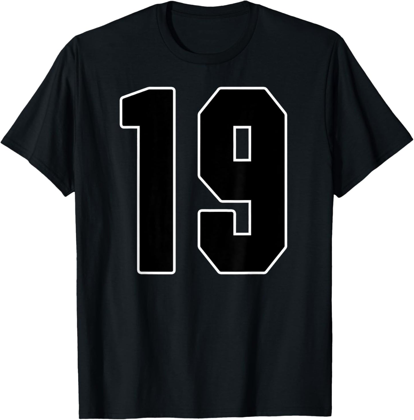 Big #19 Jersey Number 19 Uniform Biggest Fan Favorite Player T-Shirt - T-Shirt | Black