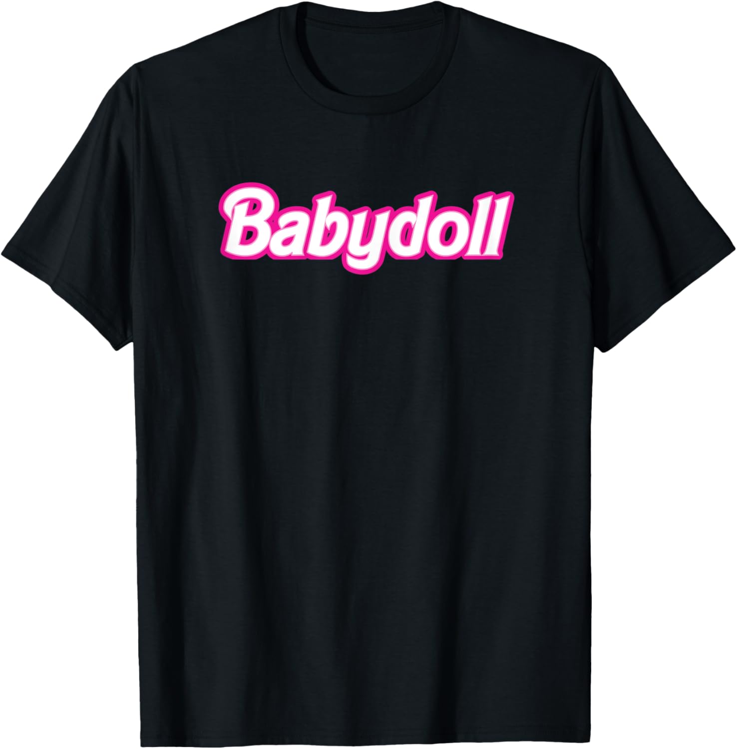 Babydoll Pink Retro Girlie T-Shirt - T-Shirt | Black