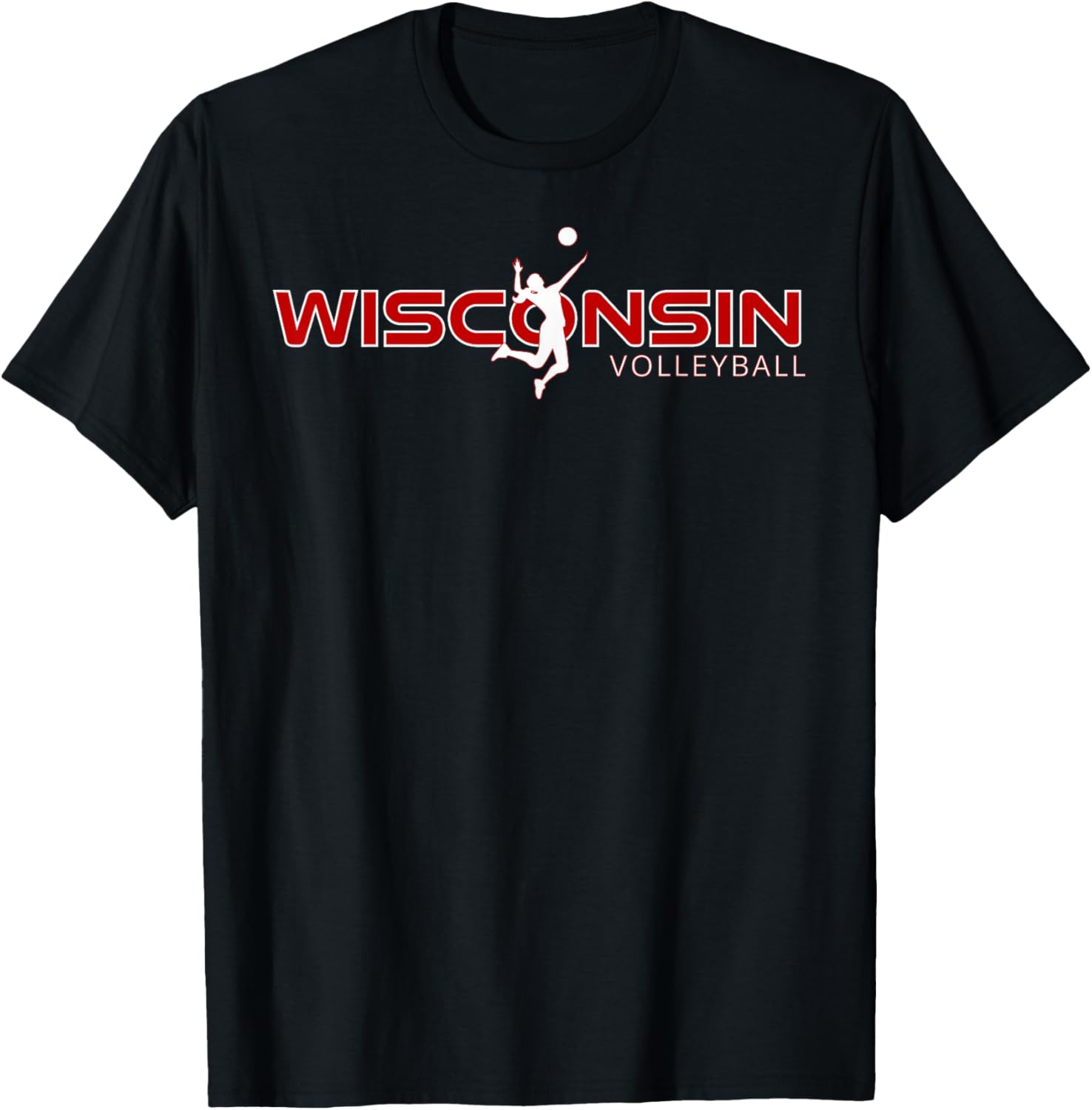 WI Court Game The Badger State Souvenir Wisconsin Volleyball T-Shirt - T-Shirt | Black