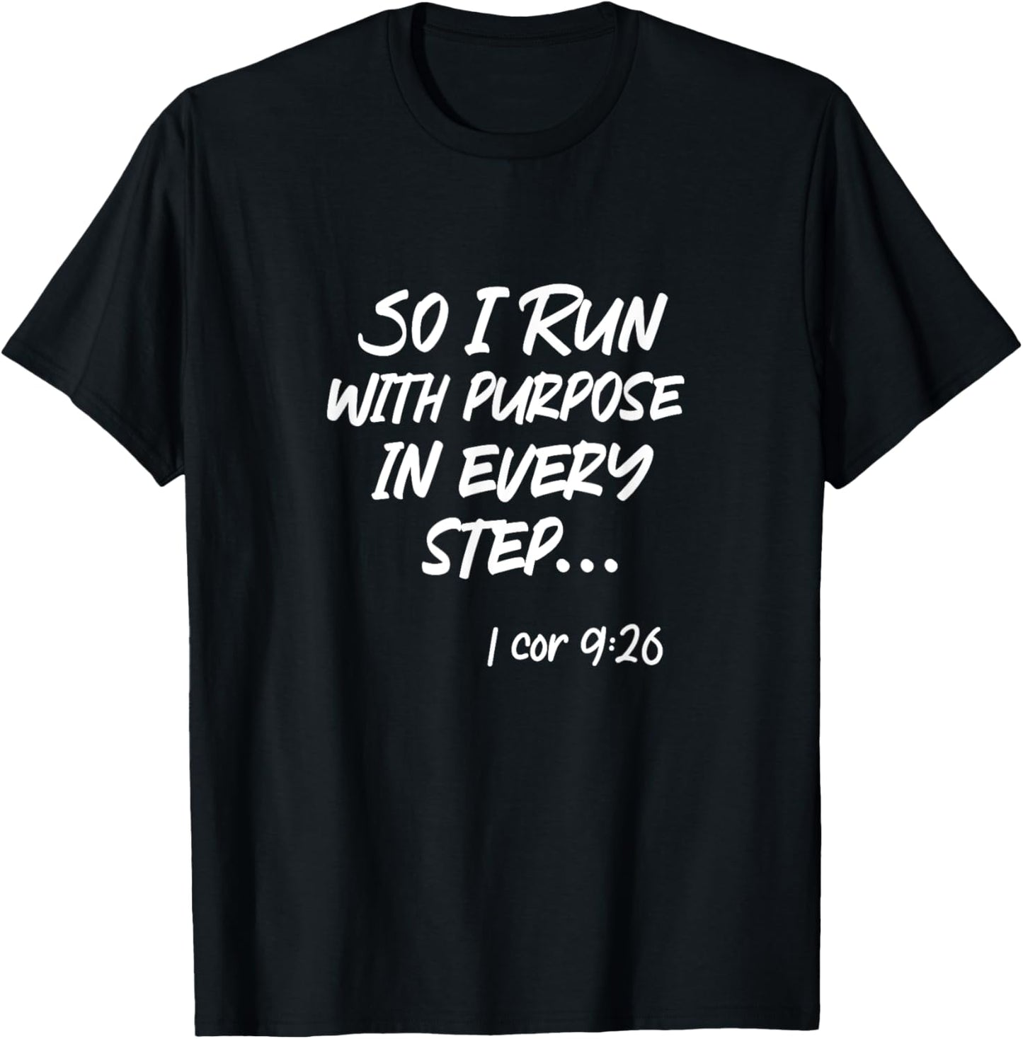Running Marathon Runner Christian Athlete T-Shirt - T-Shirt | Black