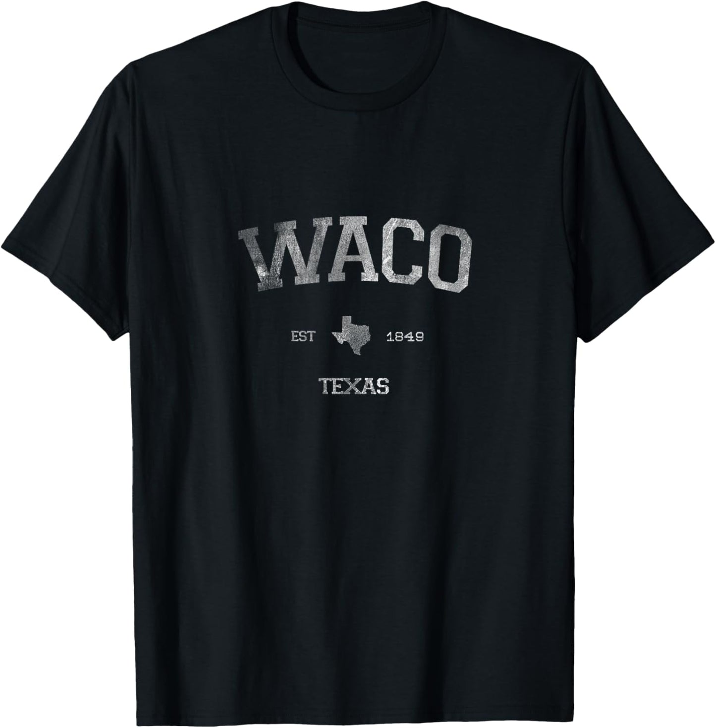 Classic Waco Texas TX State Vintage Sports Style T-Shirt - T-Shirt | Black