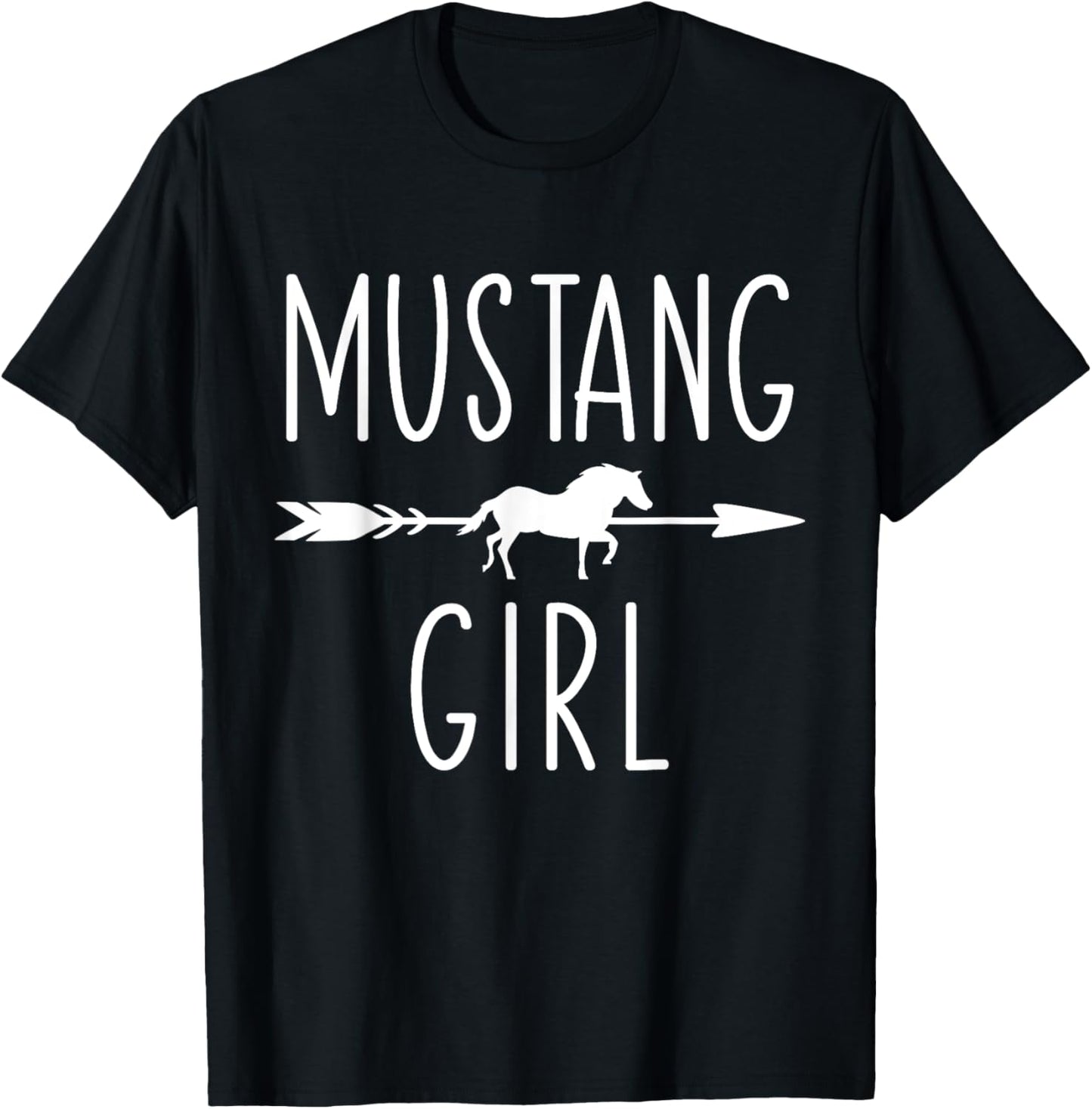 Equestrian Mustang Horse Girl Horses Lover Riding Racing T-Shirt - T-Shirt | Black