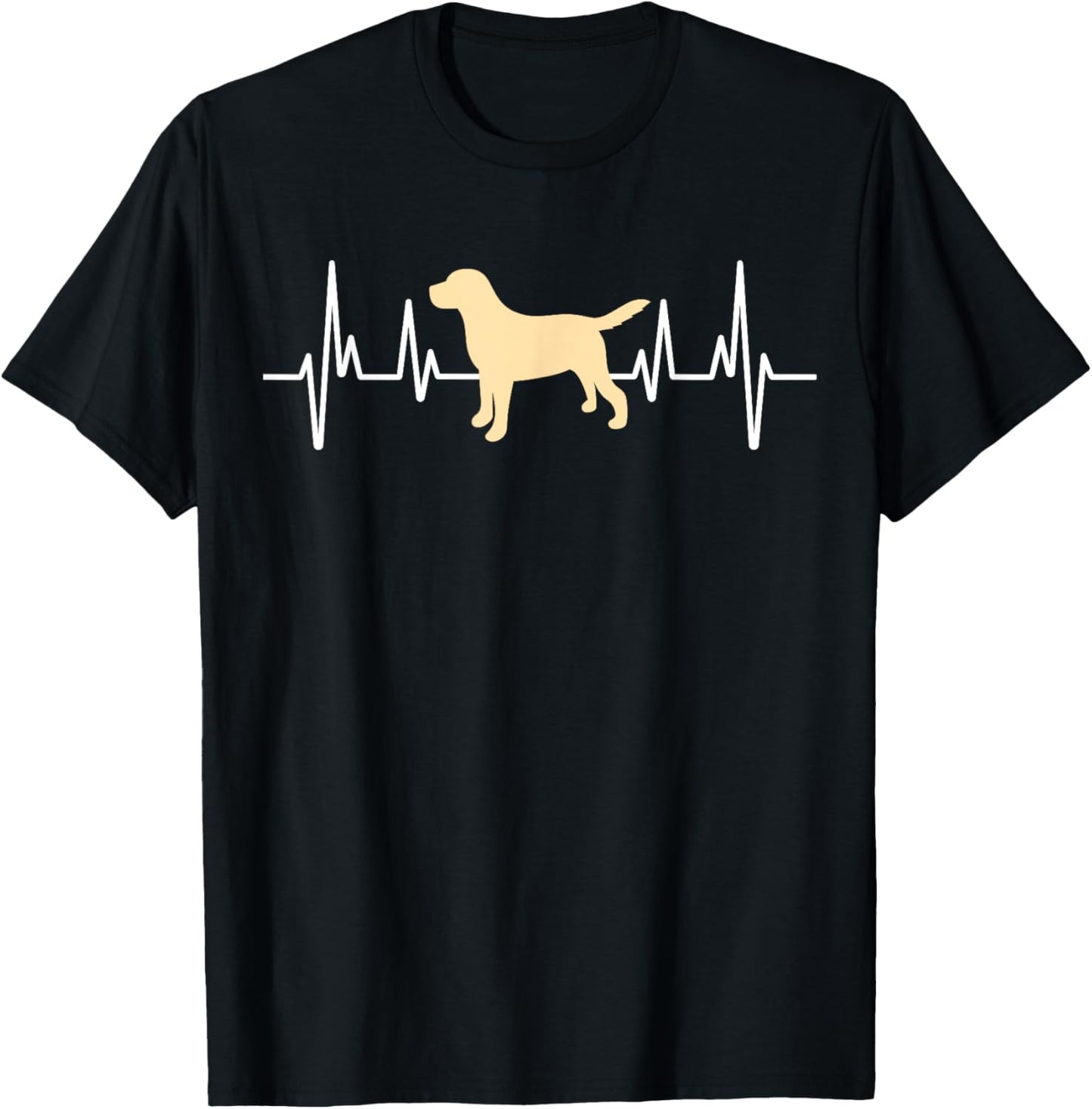 Yellow Lab Heartbeat Valentine's Day Dog Labrador Retriever T-Shirt - T-Shirt | Black