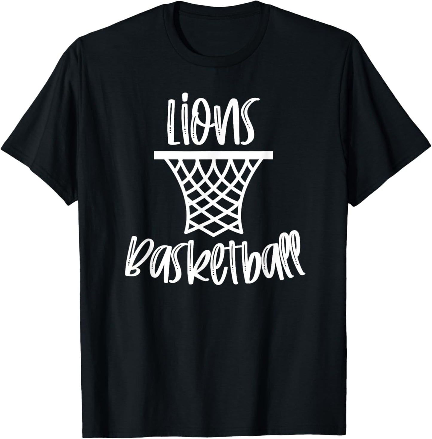 Lions Basketball Team Mascot School Spirit Game Night T-Shirt - T-Shirt | Black