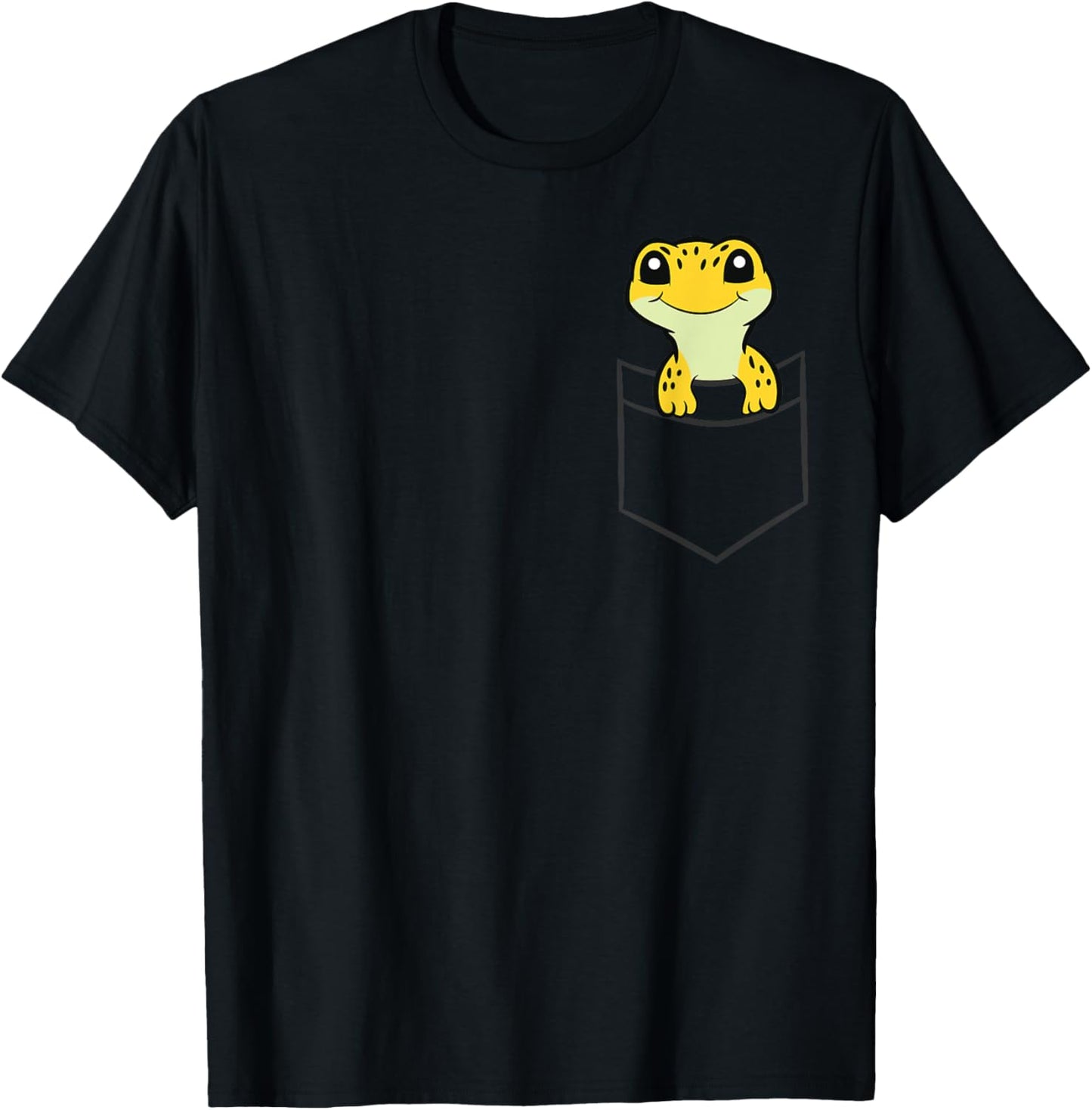 Leopard Gecko In The Pocket Cute Pocket Leopard Gecko T-Shirt - T-Shirt | Black