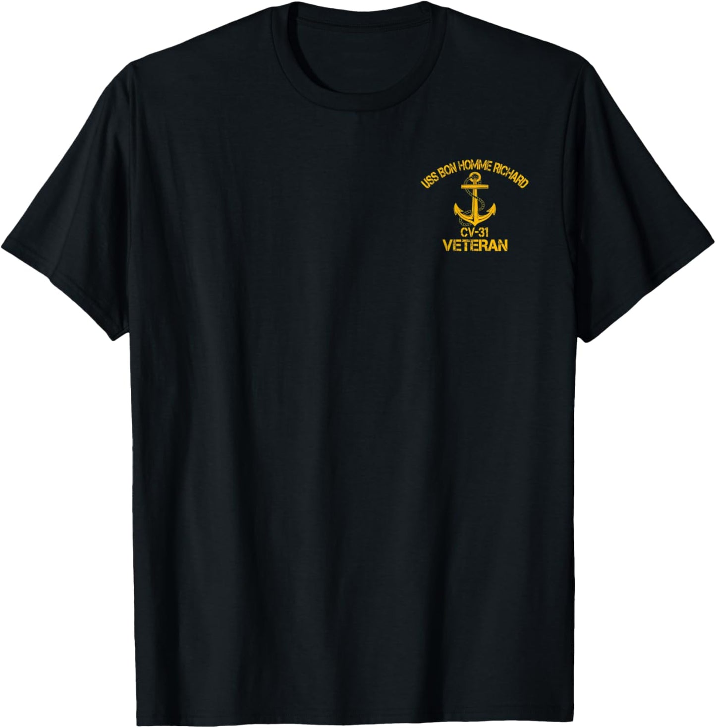 USS Bon Homme Richard CV-31 Aircraft Carrier Veteran T-Shirt - T-Shirt | Black