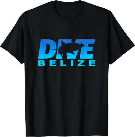 Dive Belize with Shark, Scuba Diving at Belize T-Shirt - T-Shirt | Black