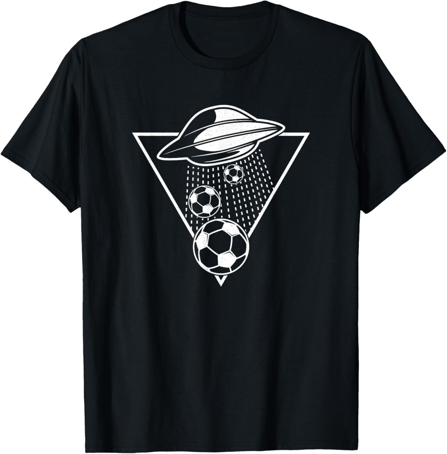 Football UFO Funny Soccer Ball Abduction T-Shirt - T-Shirt | Black