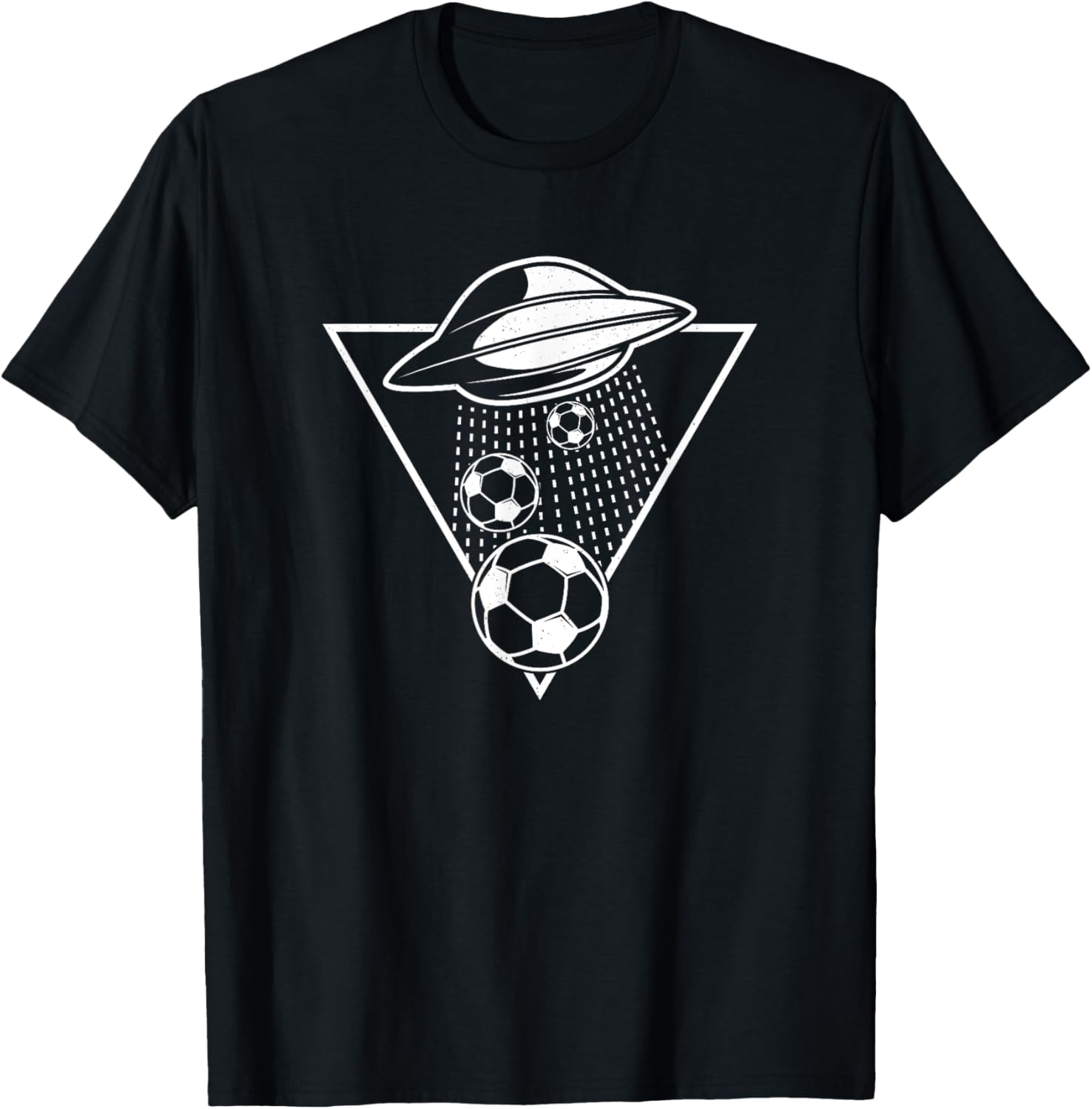 Football UFO Funny Soccer Ball Abduction T-Shirt - T-Shirt | Black