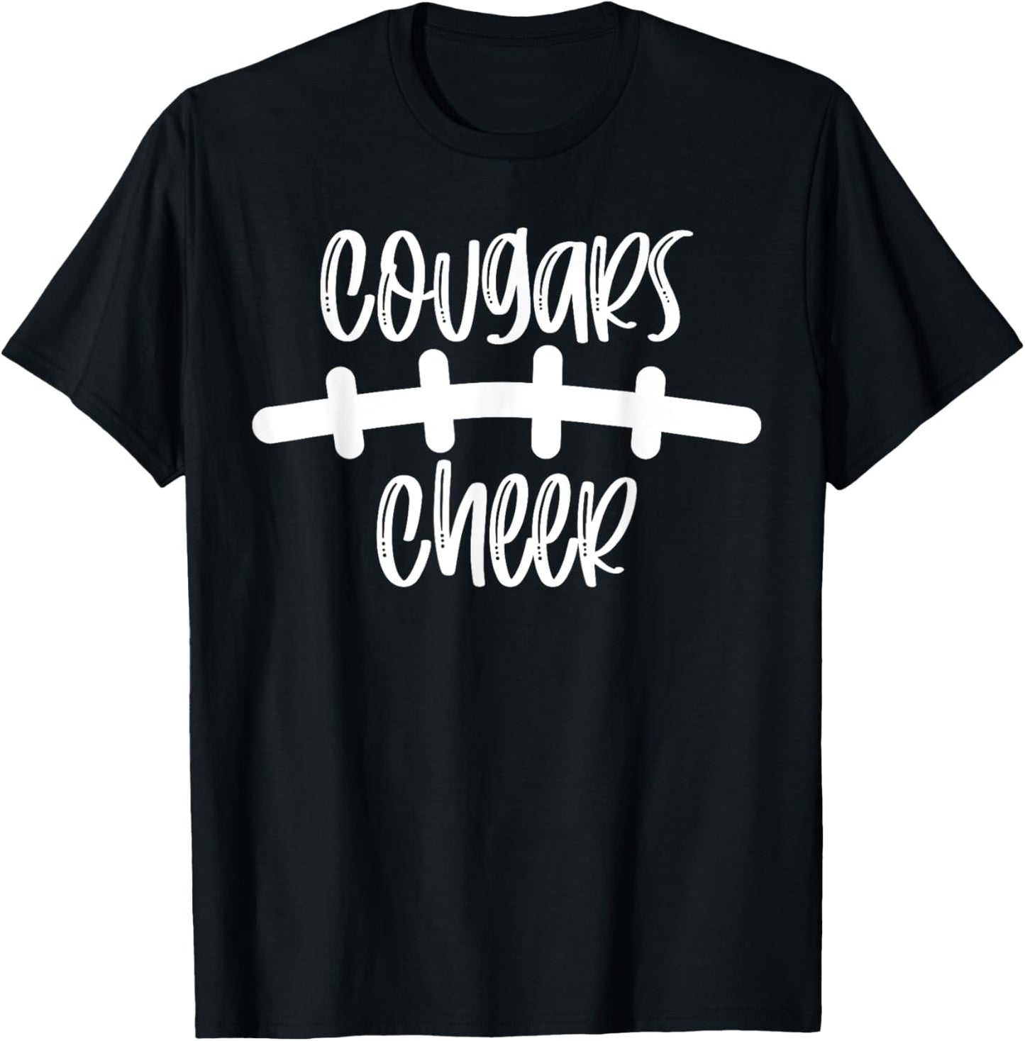 Cougars Cheer School Spirit Football Team Mascot Game Night T-Shirt - T-Shirt | Black