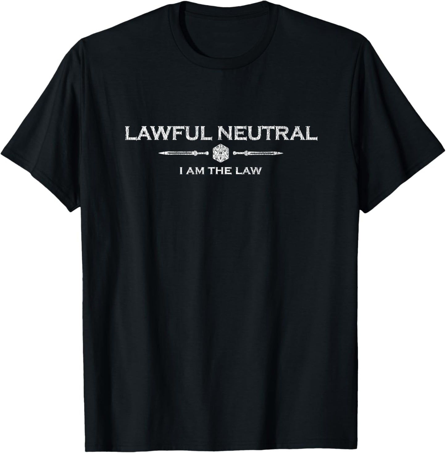 Pen and Paper Alignments for Roleplayers D20 Roleplaying Alignment - Lawful Neutral T-Shirt - T-Shirt | Black