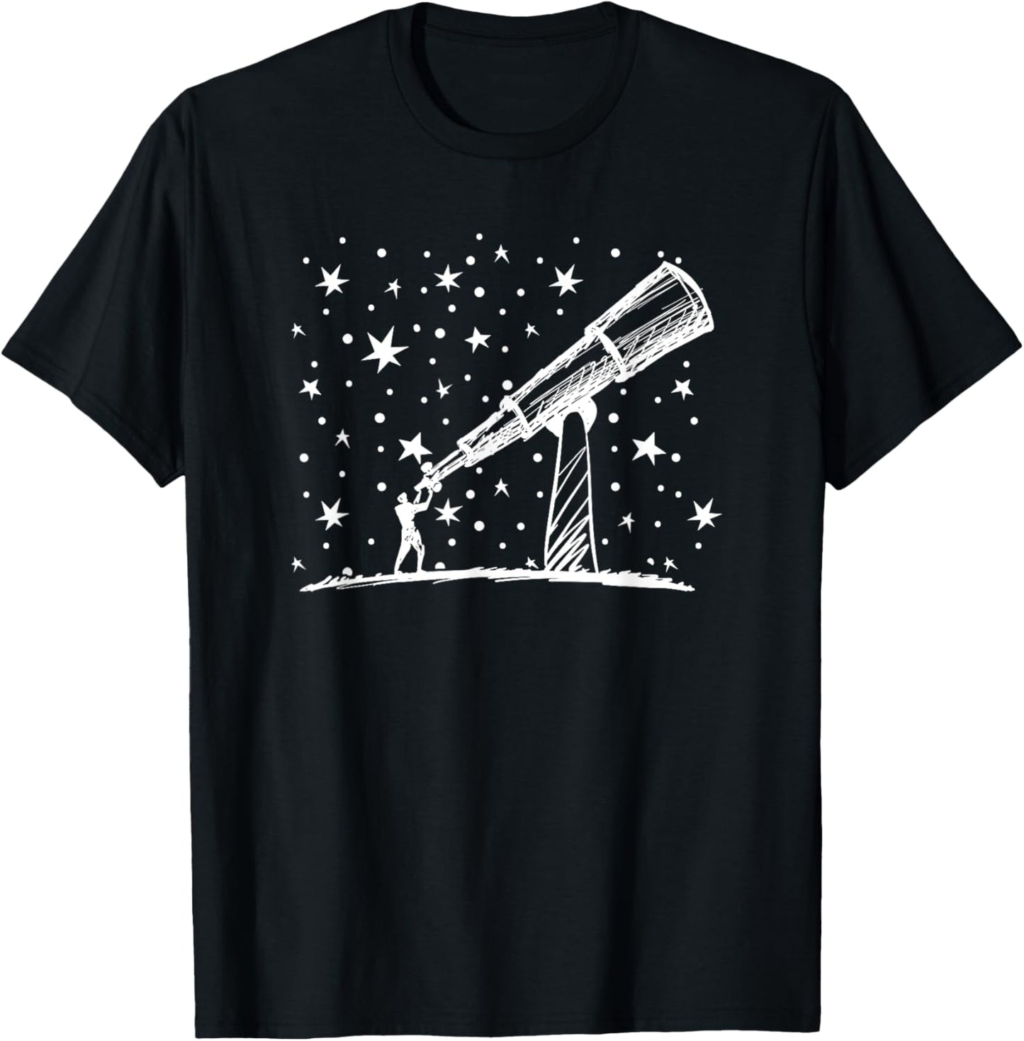 Telescope Astronomer Stars Galaxy Universe Space Astronomy T-Shirt - T-Shirt | Black