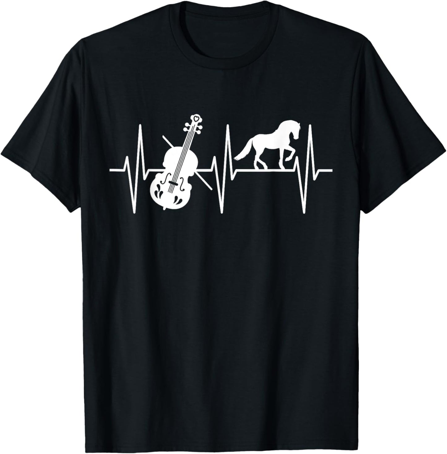 Violin Shirt Funny Horse Lover Classical Music Violinist T-Shirt - T-Shirt | Black