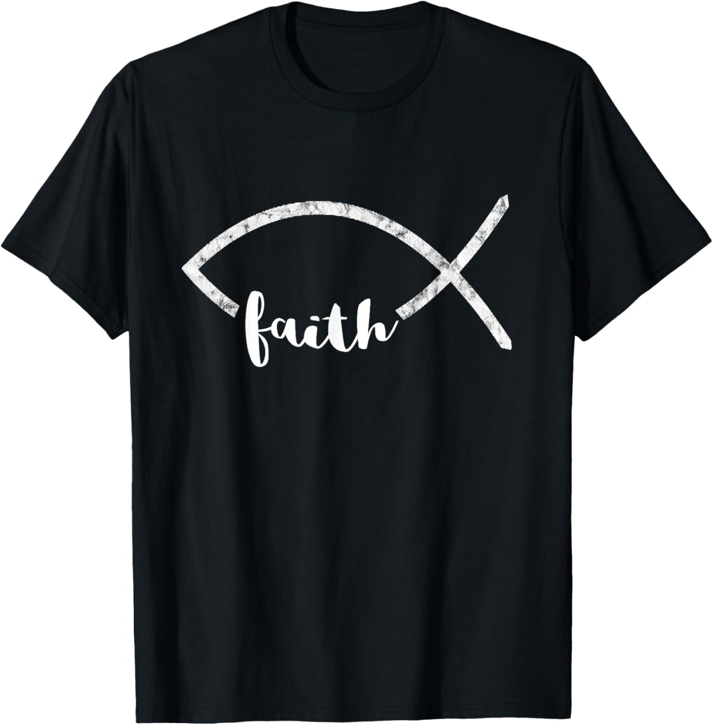 Jesus Fish Ichthys Symbol Christianity Christian Faith T-Shirt - T-Shirt | Black
