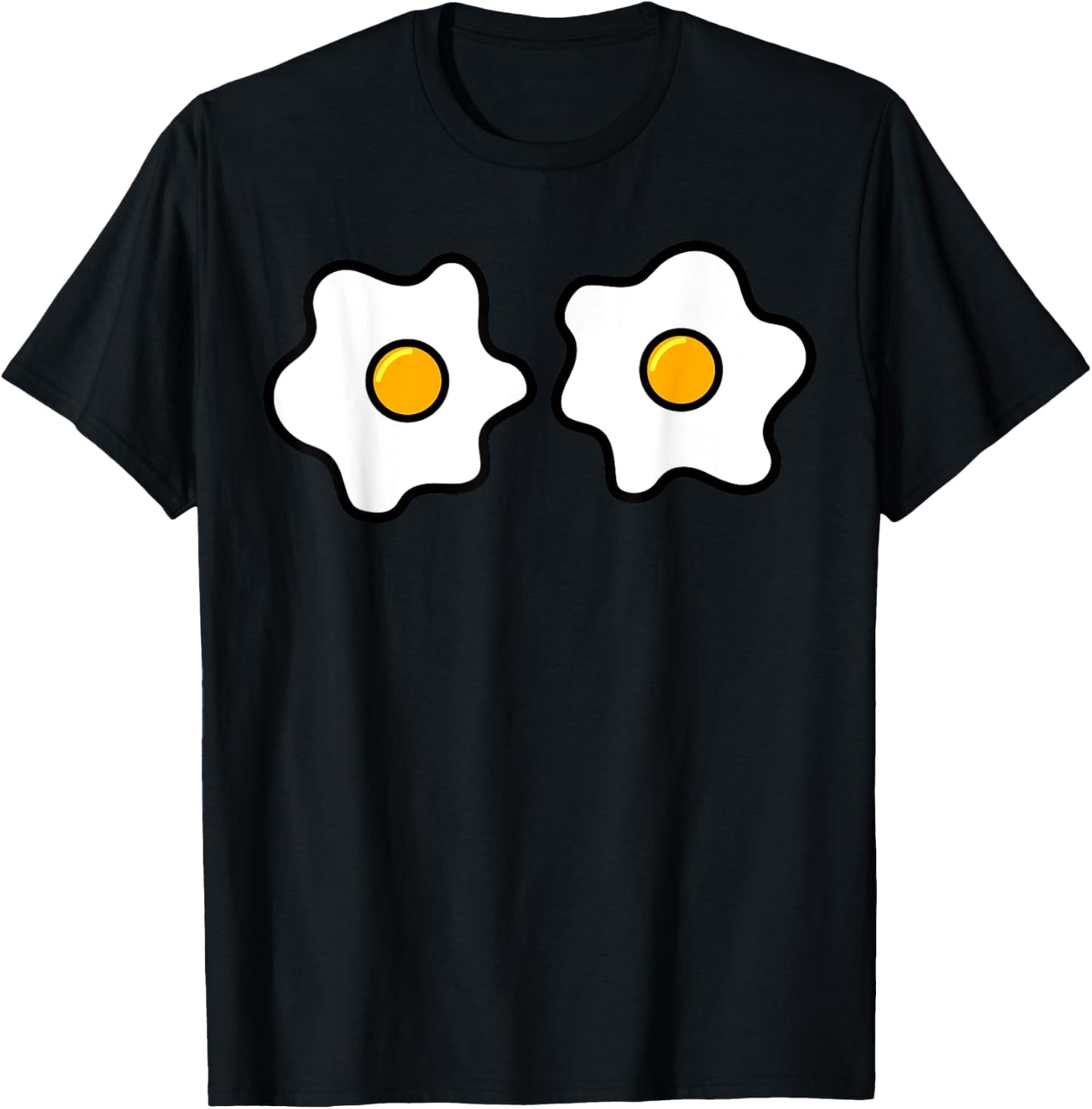 Funny Egg Boobs, Fried Egg Lovers Egg Eyes Halloween Costume T-Shirt - T-Shirt | Black