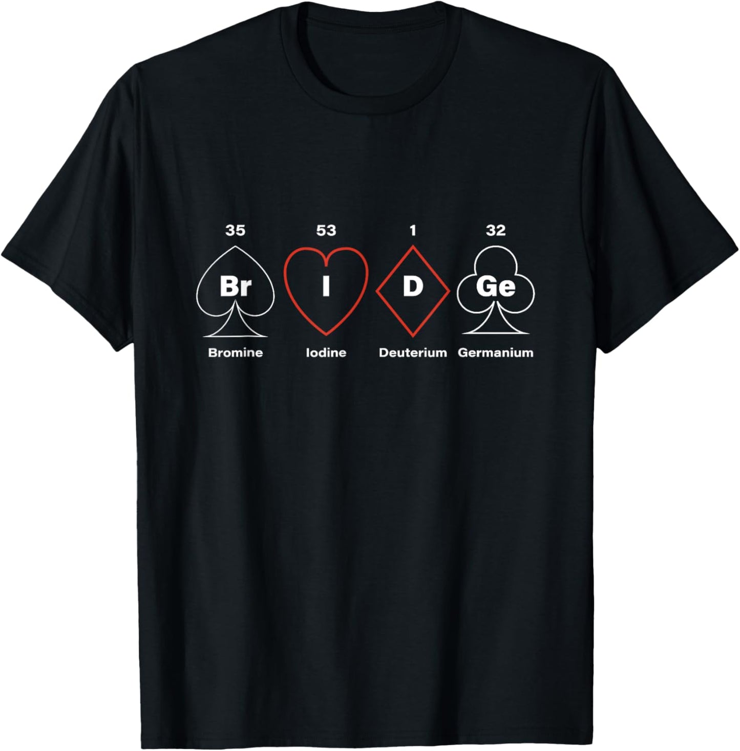 Contract Bridge Bidding Duplicate Card Game Periodic Player T-Shirt - T-Shirt | Black