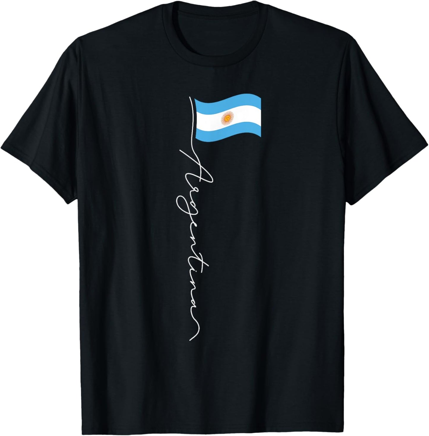 Argentina Signature Flag Pole - Patriotic Argentinian Flag T-Shirt - T-Shirt | Black
