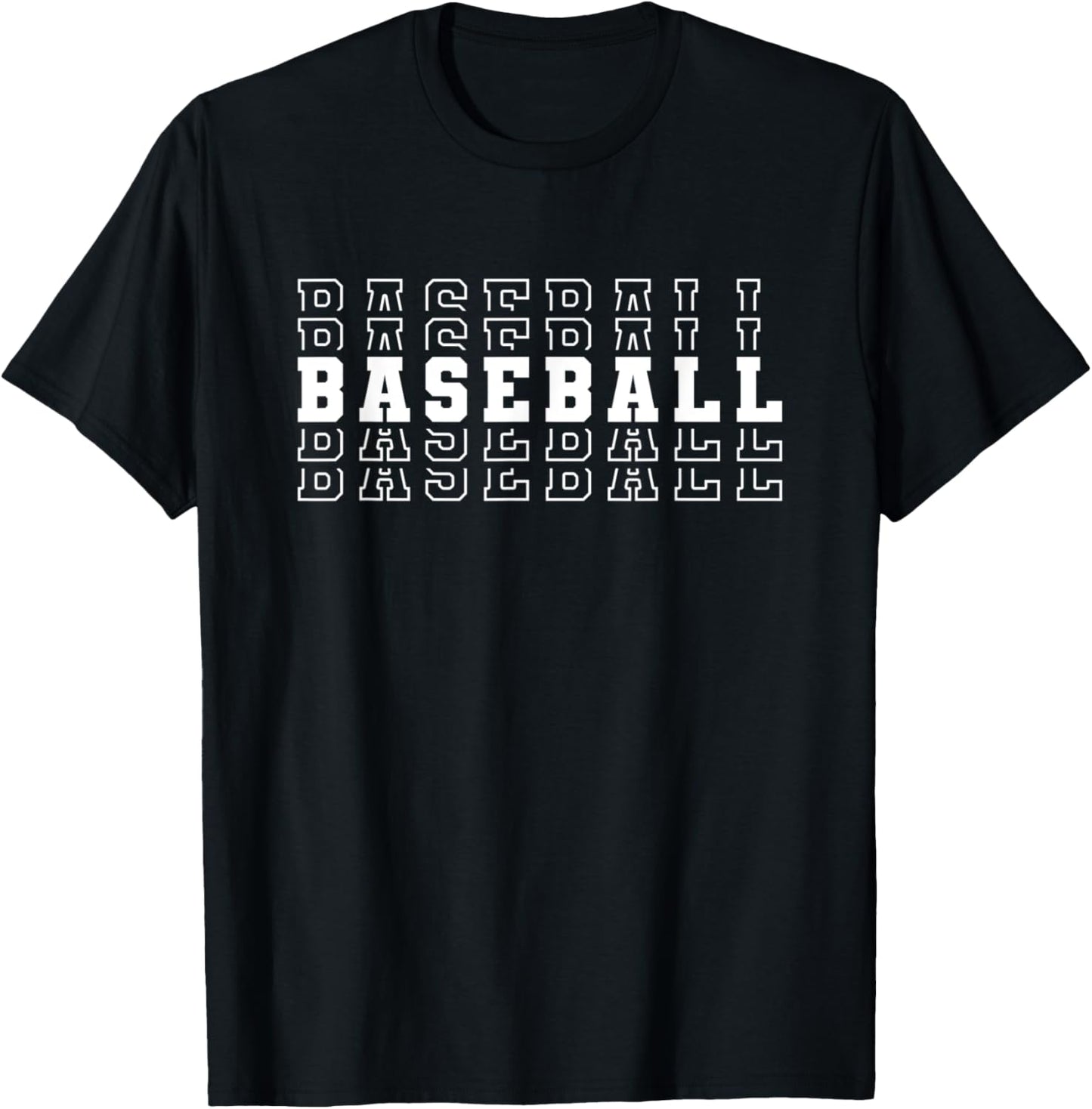 Baseball Stacked Big League Graphic T-Shirt - T-Shirt | Black