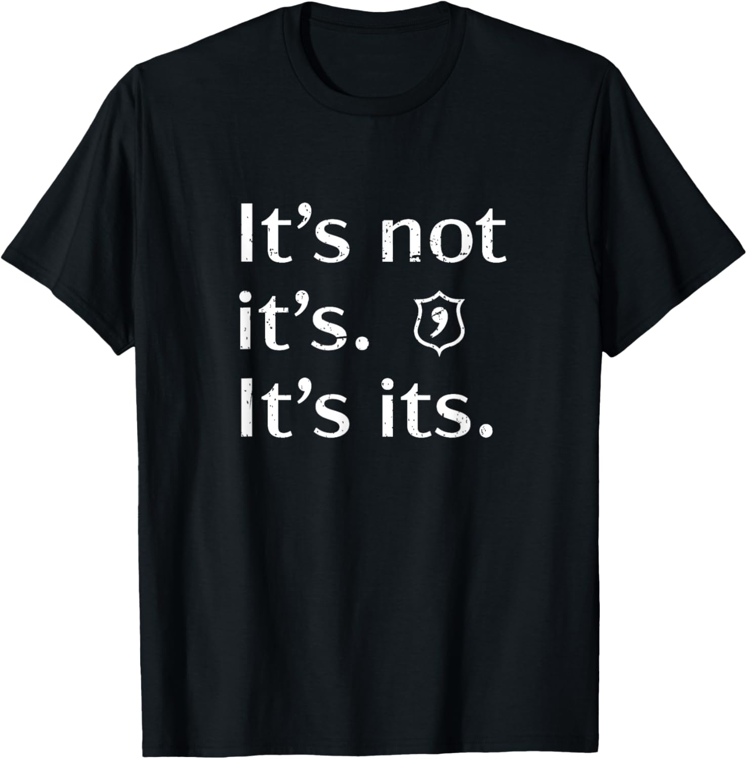 English Teacher Linguist Correct Spelling Grammar Apostrophes Police Badge Languages Funny Black T-Shirt - T-Shirt | Black