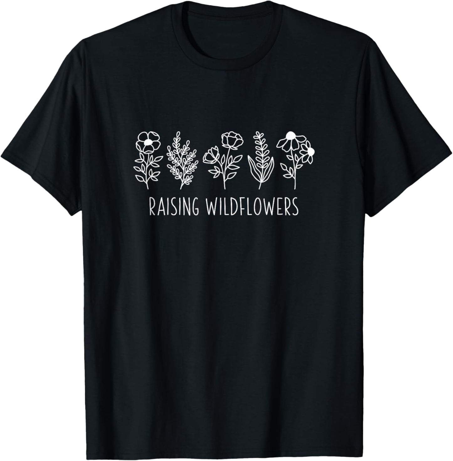 Raising wildflowers - mom to natural kids - kids in nature T-Shirt - T-Shirt | Black