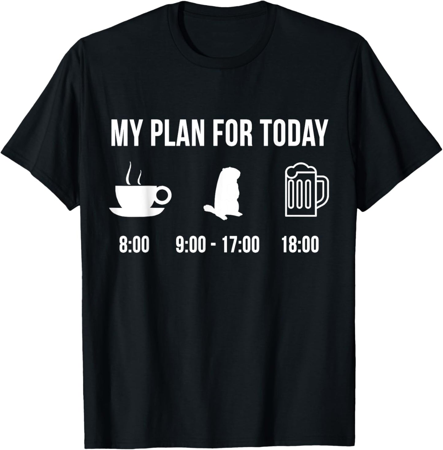 Funny Wild Groundhog Hunting Hunter My Plan For Today T-Shirt - T-Shirt | Black