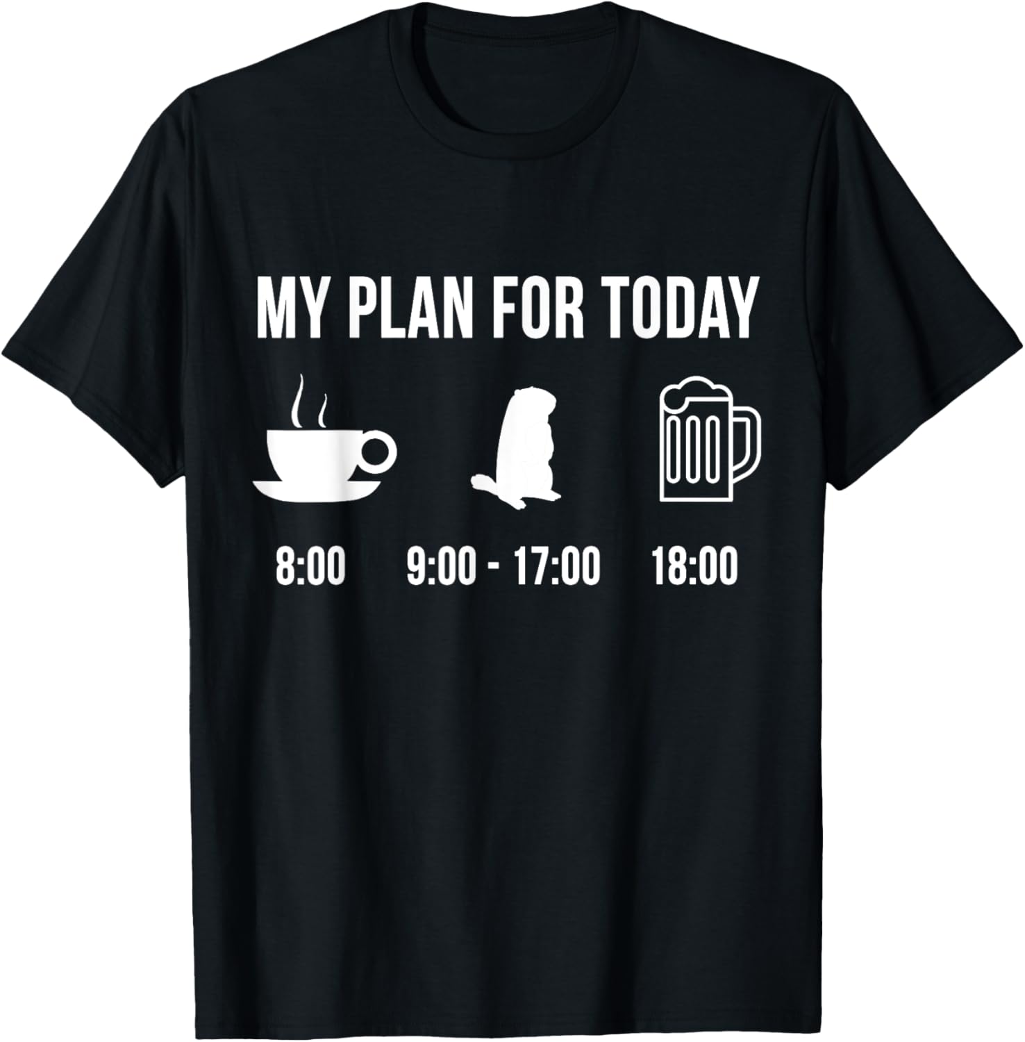 Funny Wild Groundhog Hunting Hunter My Plan For Today T-Shirt - T-Shirt | Black