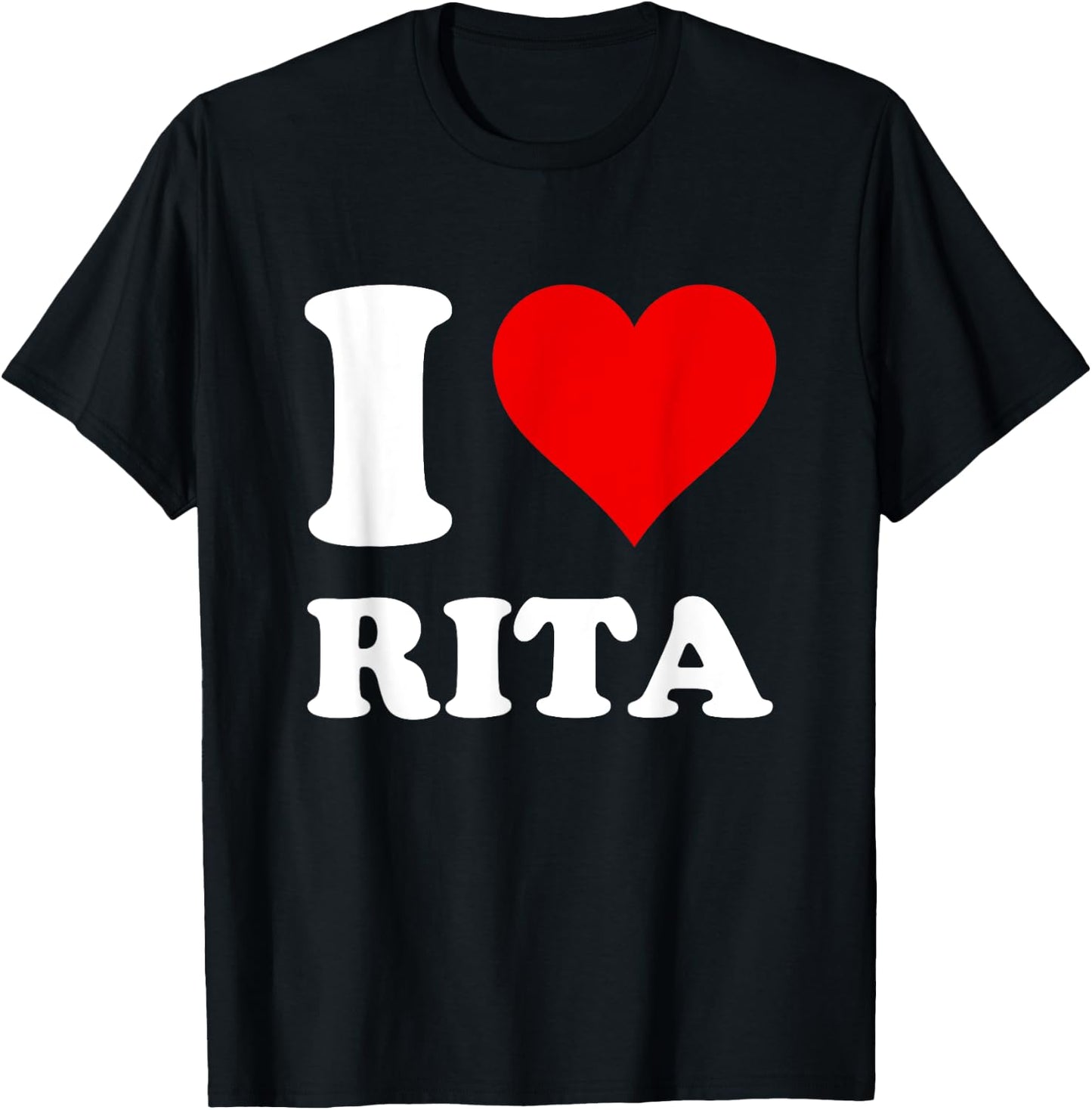 Red Heart I Love Rita T-Shirt - T-Shirt | Black