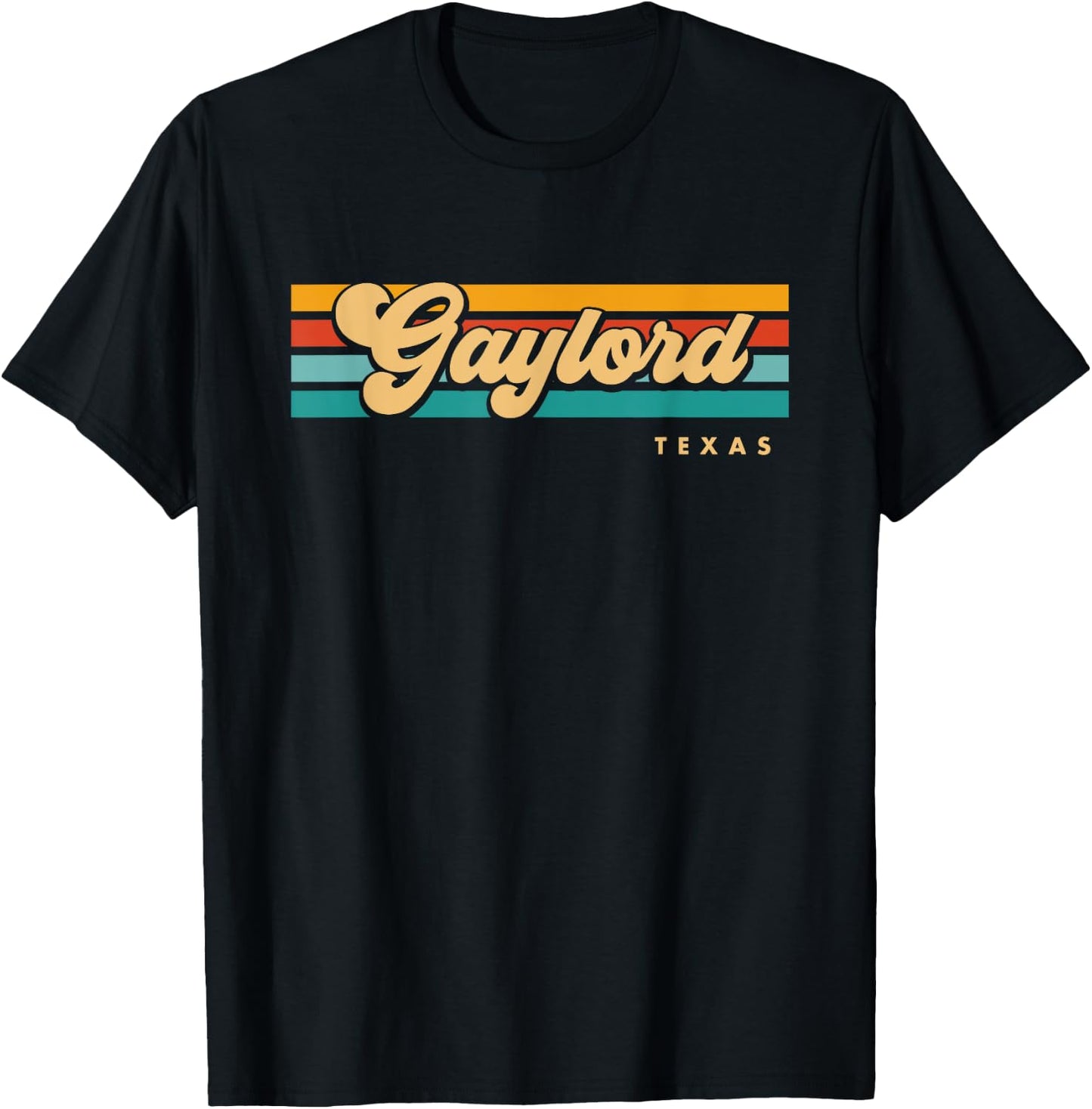 Vintage Sunset Stripes Gaylord, Texas T-Shirt - T-Shirt | Black