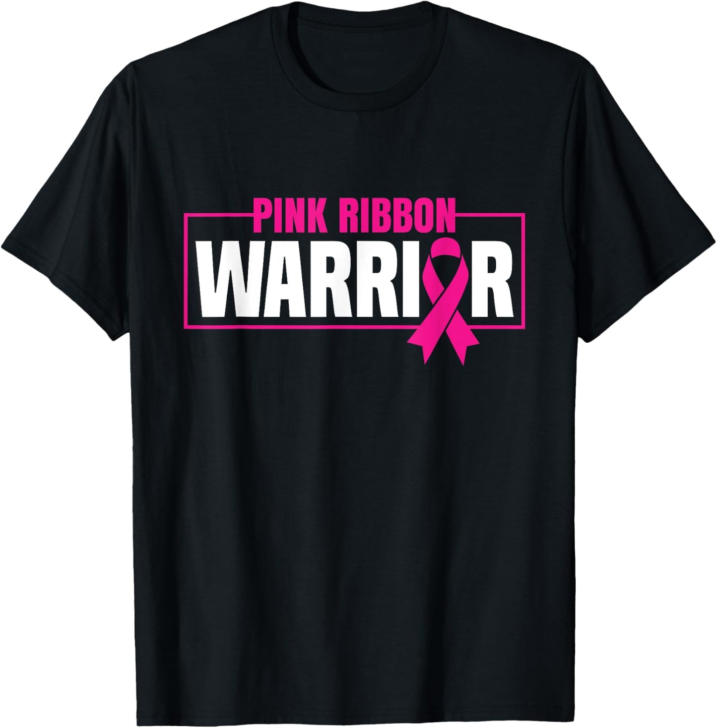 Pink Ribbon Warrior - Breast Cancer Awareness T-Shirt - T-Shirt | Black